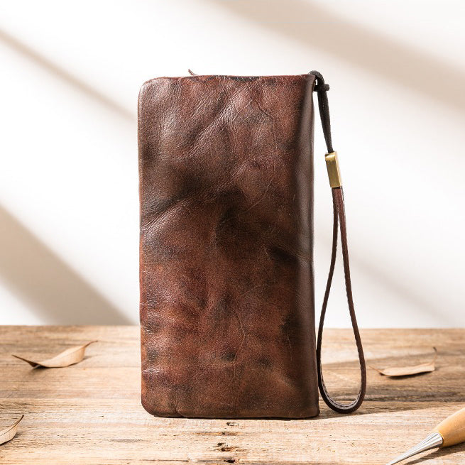 Vintage Handmade Genuine Leather Wallet Multi-card Slots Wallet