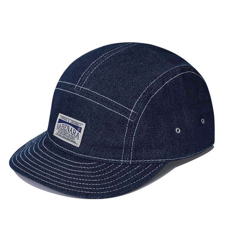 Retro Denim Flip Hat Beret Casual Cap Adjustable Hat