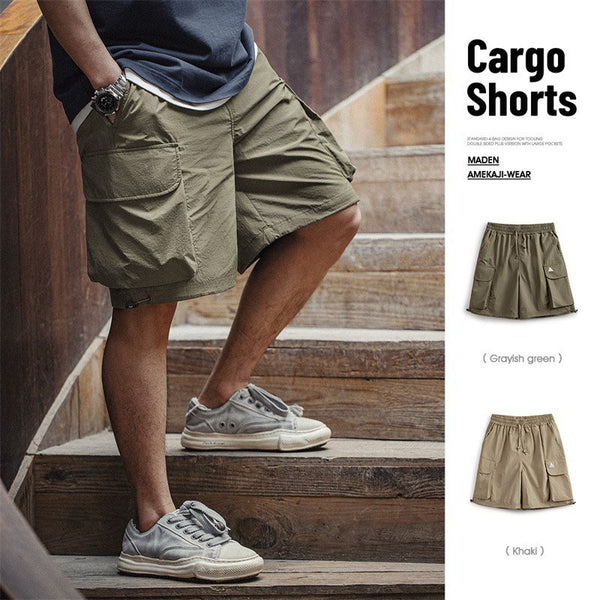 Retro Outdoor Multi-pocket Nylon Cargo Shorts