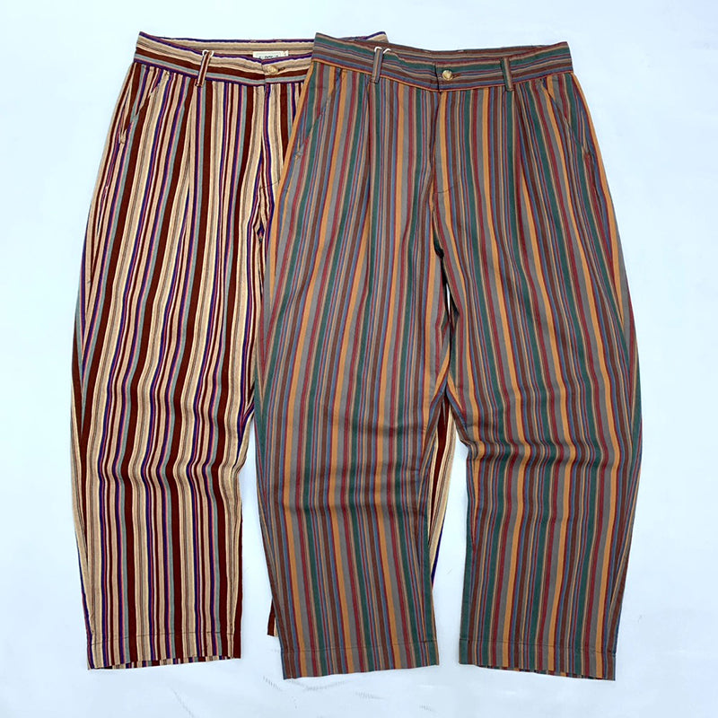 Retro Cotton Striped Casual Pants