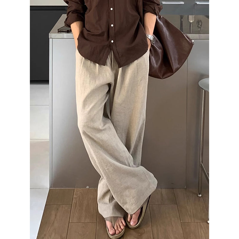 Retro Breathable Cotton Linen Casual Trousers