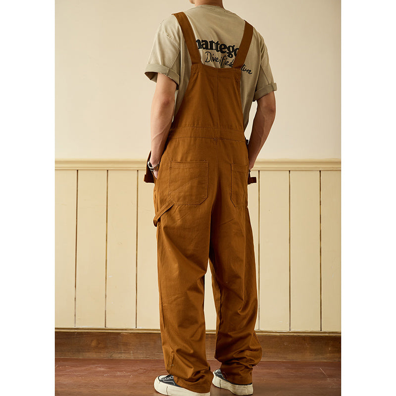 Retro Style Casual Multi-Pocket Overall Cargo Pants