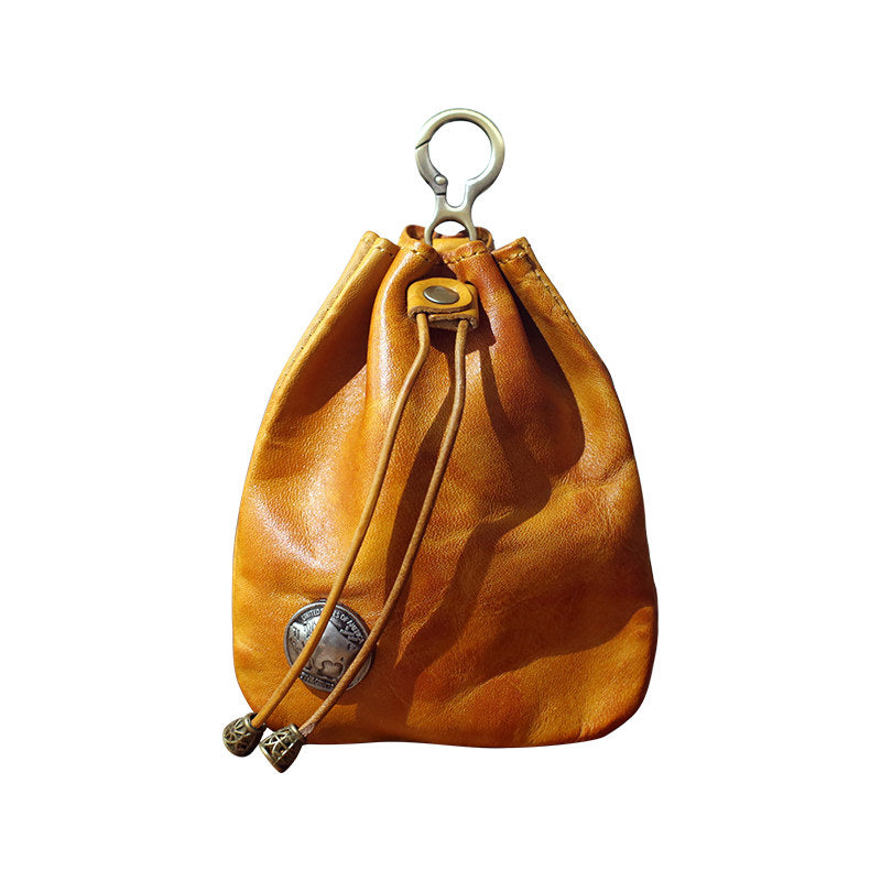 Retro Handmade Leather Coin Bag Storage Bag