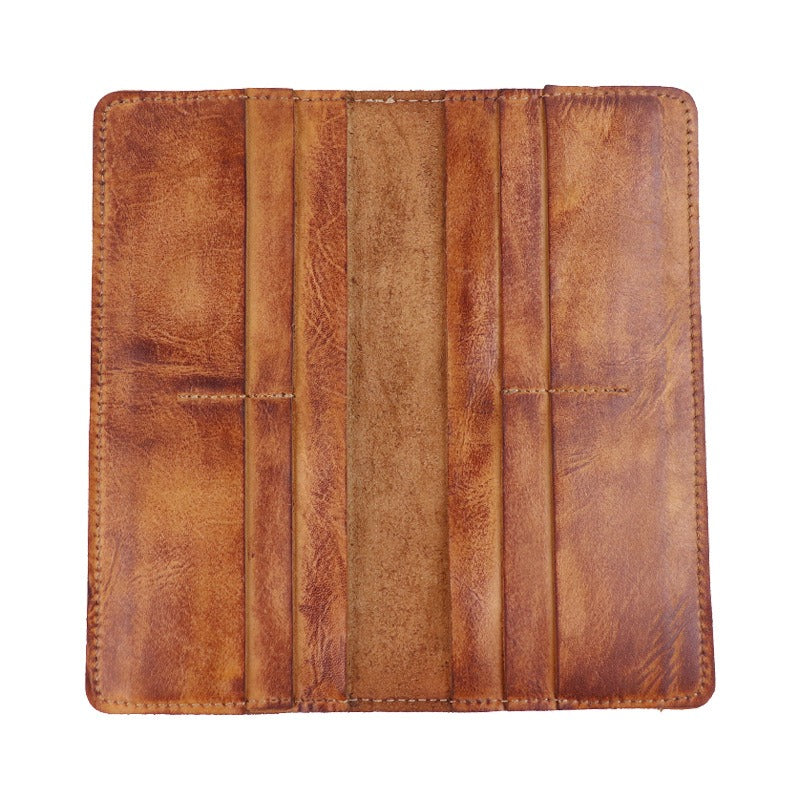 Retro Handmade Leather Multi-card Slots Long Wallet