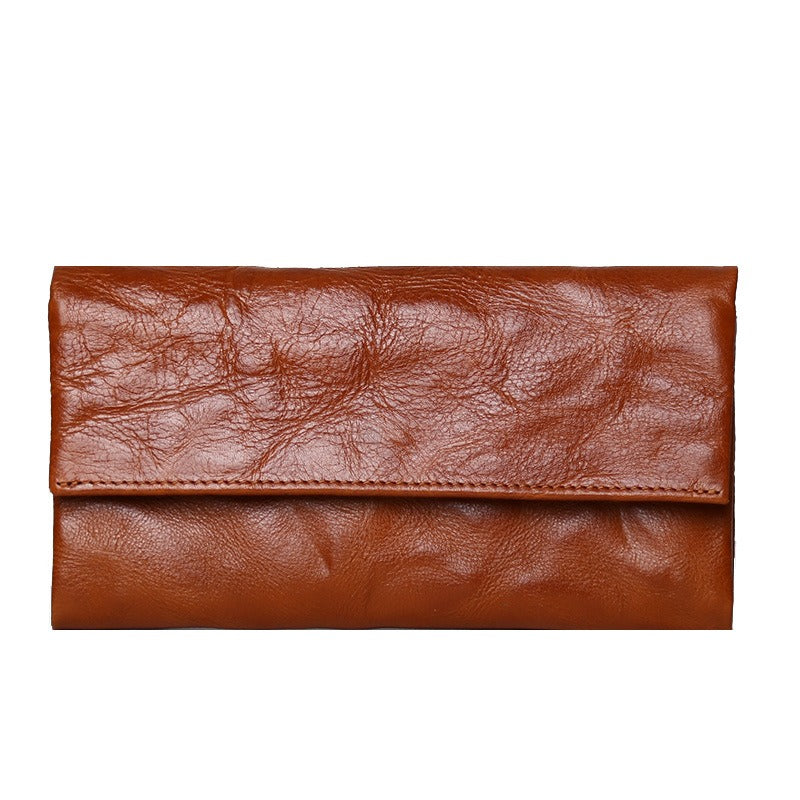 Retro Handmade Leather Multi-card Slots Long Wallet