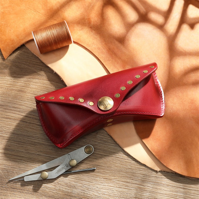 Retro Handmade Leather Glasses Case