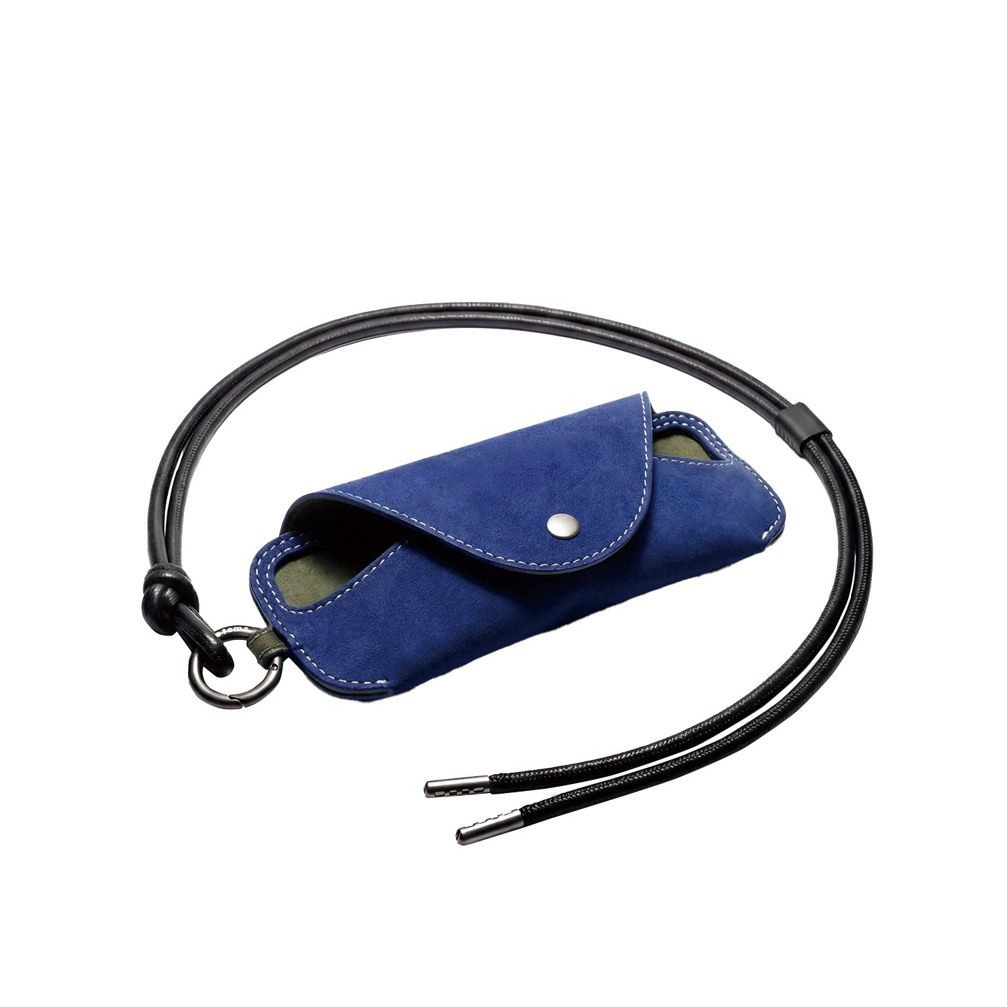 Retro Leather Sunglasses Storage Bag Fashion Portable Lanyard Glasses Clip
