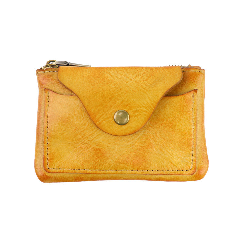Retro Handmade Leather Card Wallet Storage Bag