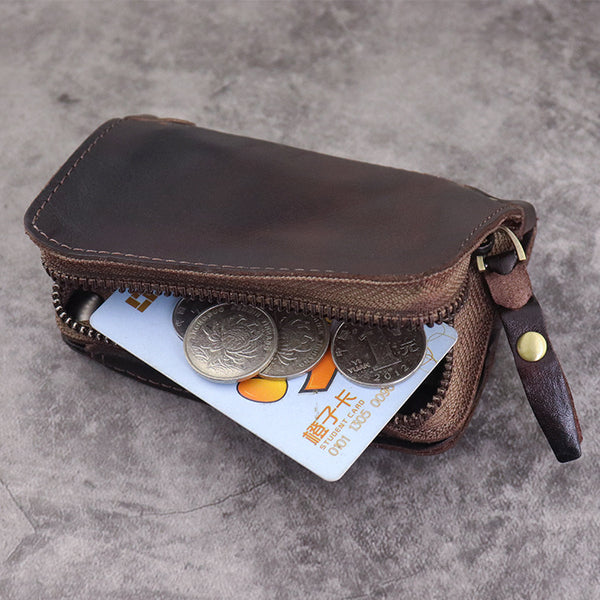 Handmade Leather Key Holder Coin Card Car Key Wallet Martboutique
