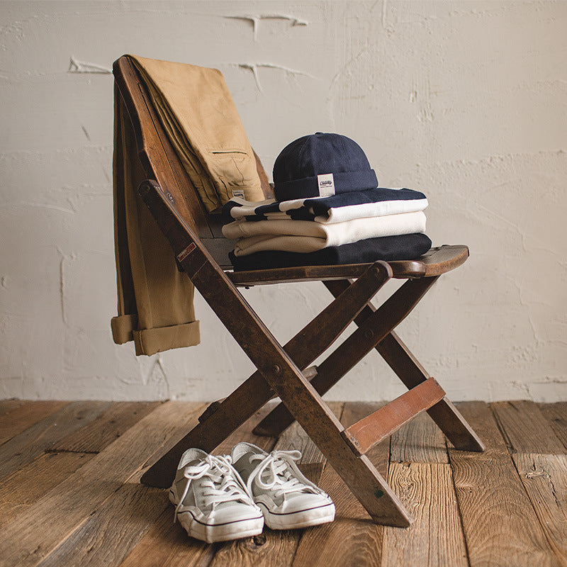 Retro yuppie brimless melon-skin landlord hat brimless sailor brushed soldier hat