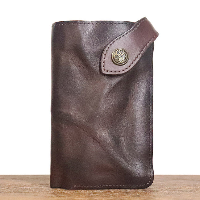 Retro Handmade Leather Zipper Card Wallets
