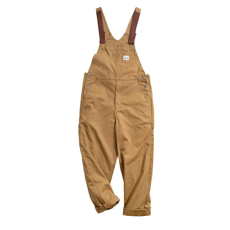 Men's Casual Work Style Overalls In Khaki