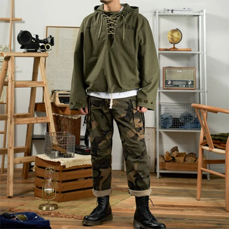 Retro Military Style Classic U.S.NAVY Deck Parker Hoodie