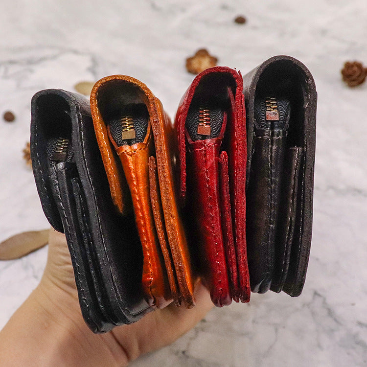 Vintage Leather Cards Holder Coin Wallet