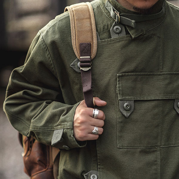 Vintage Green Swedish Motorcycle Jacket Outwear