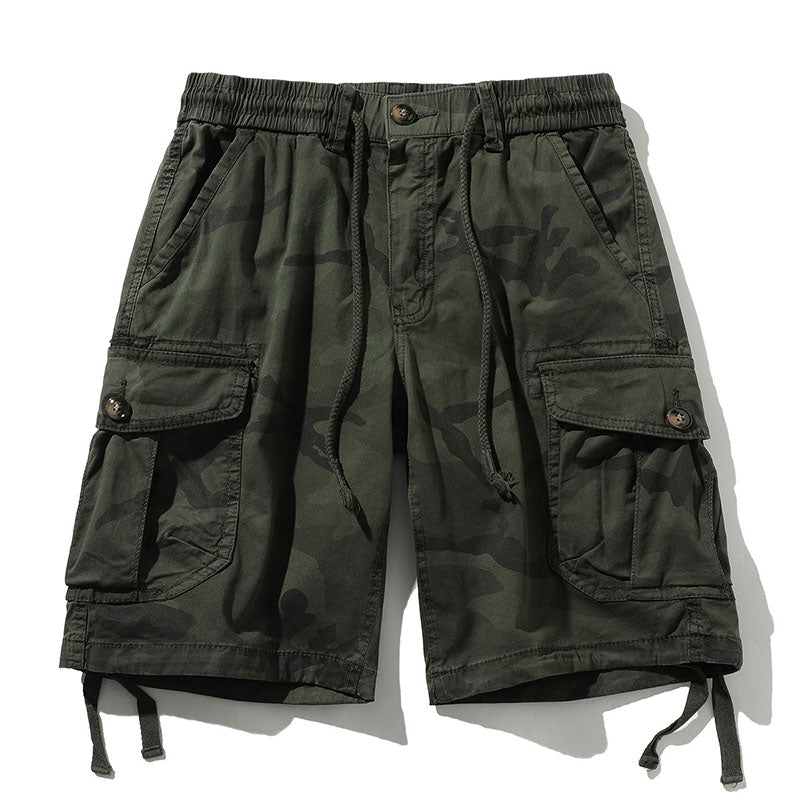 Retro Military Style Casual Cargo Camouflage Shorts