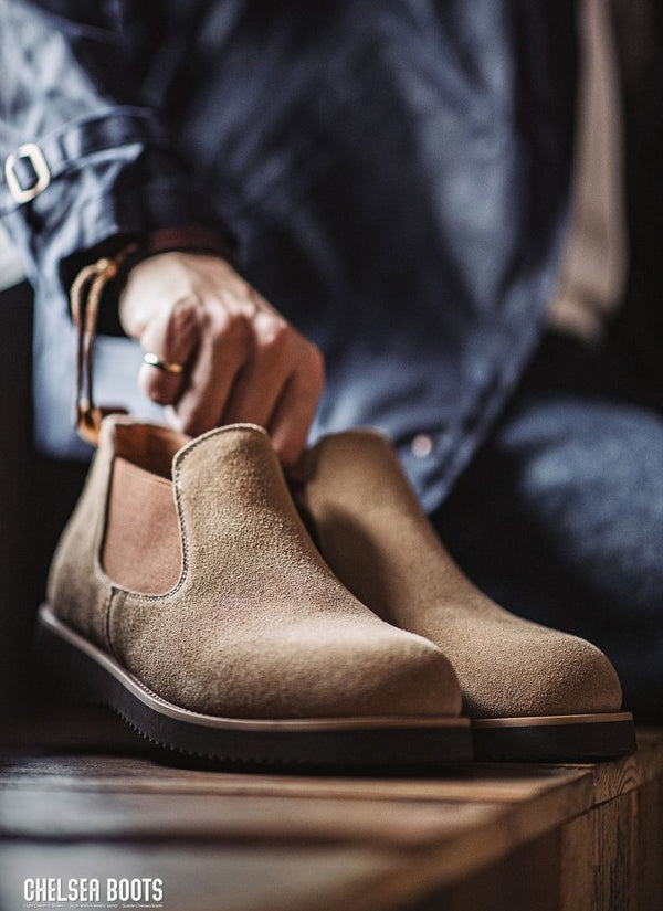 Retro Suede Leather Chelsea Boots