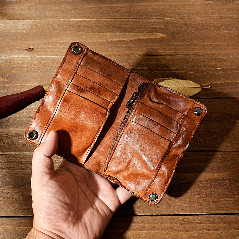 Retro Handmade Leather Wallet Multi-card Slots Wallet