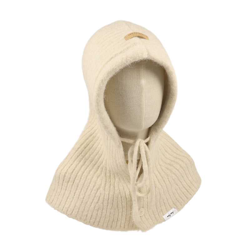 Retro Knitted Hooded Hat Tippet