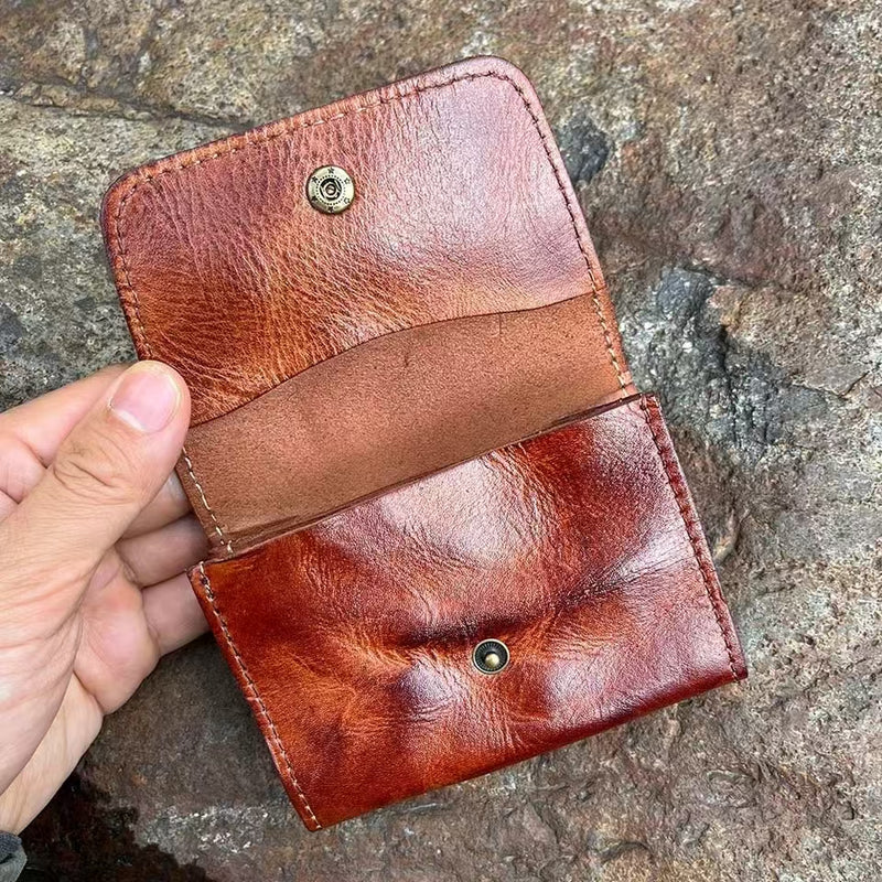 Vintage Leather Handmade Card Wallet