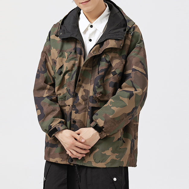 Retro Military Style Camouflage Casual Pullover Hoodies Outwears