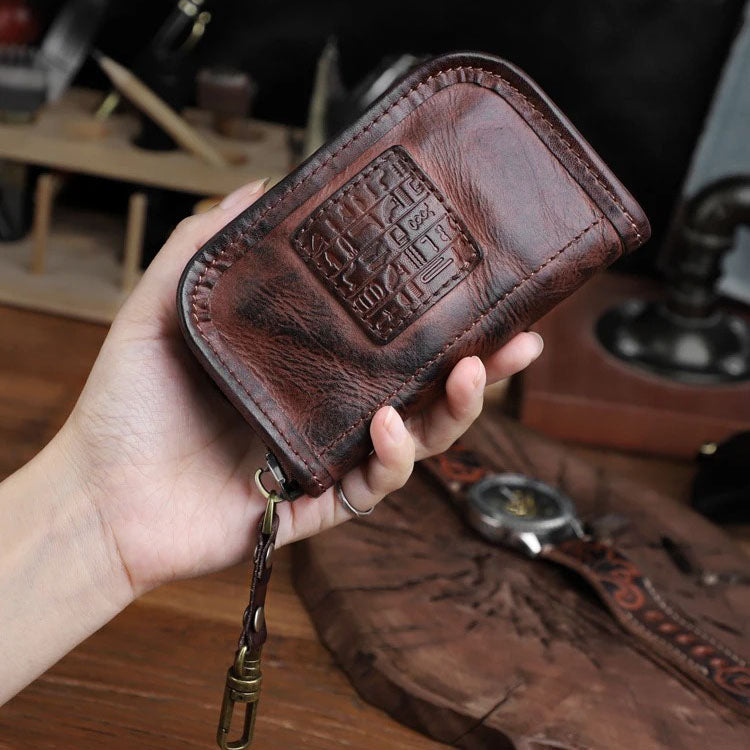 Retro Handmade Leather Key Holder Card Wallets