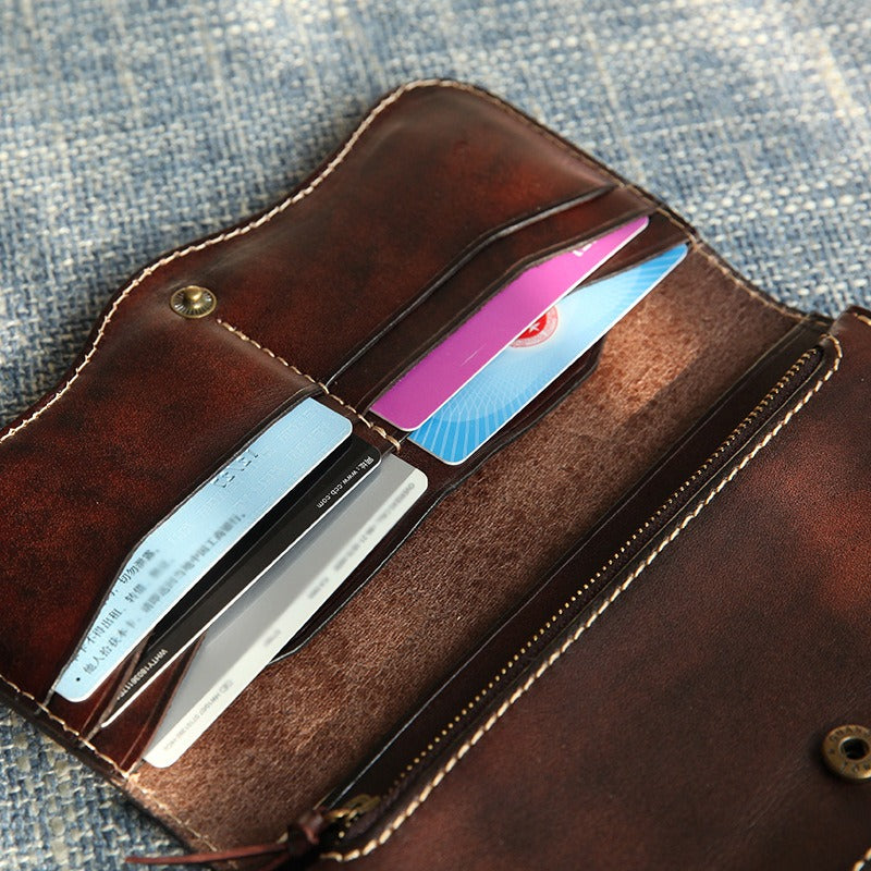 Retro Handmade Leather Wallet Multi-card Slots Wallet