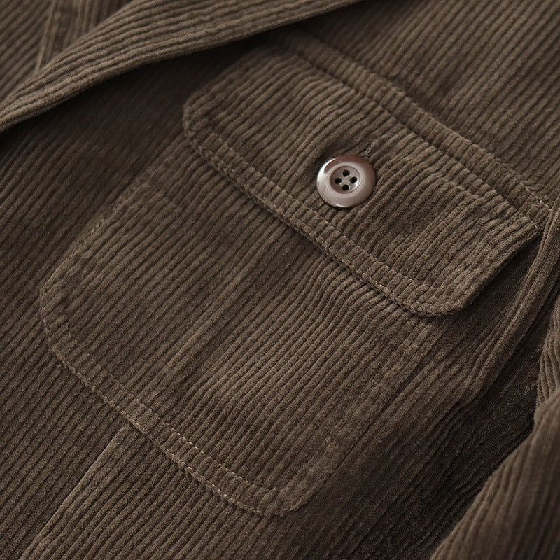 Retro Corduroy Casual Suit Outwear