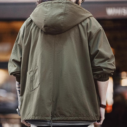 Retro Army Green M-51 Hood Jacket