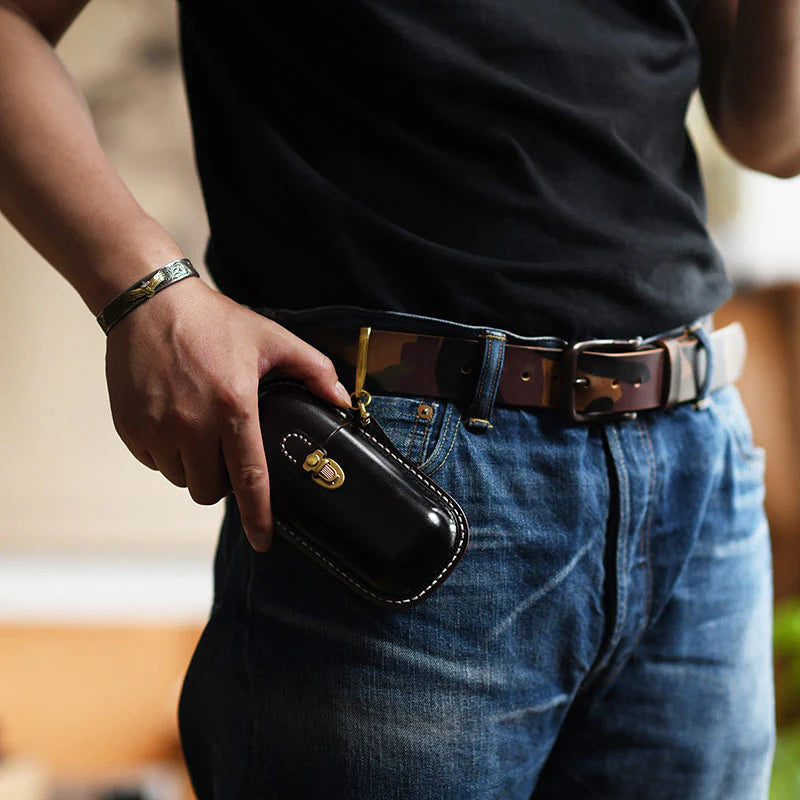 Retro Handmade Leather Glasses Case