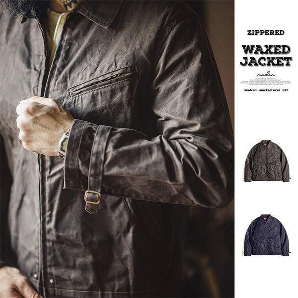 Retro Zipper Waxed Jackets