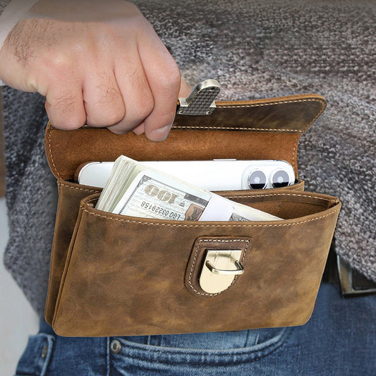 Retro Handmade Leather RFID Waist Bag