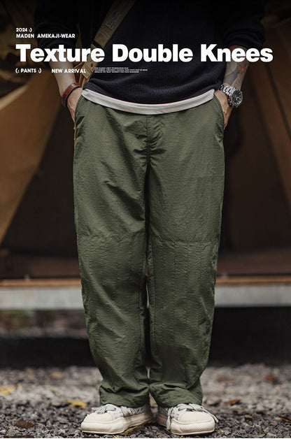 Retro Drawstring-binding Straight-leg Casual Pants