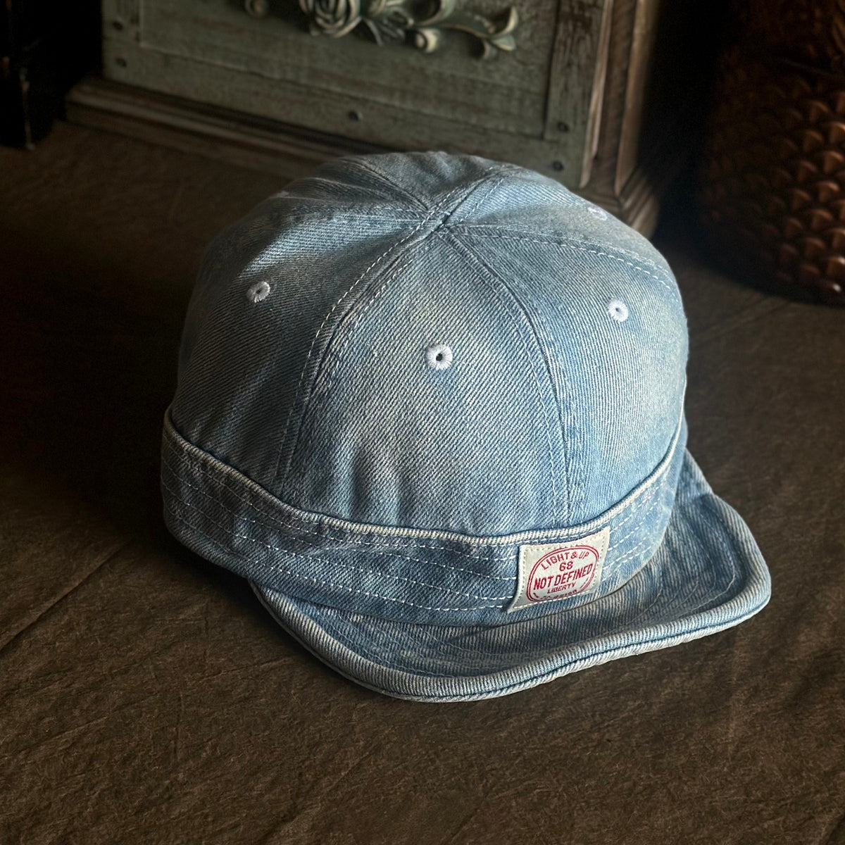 Retro Denim Flip Hat Beret Casual Cap Adjustable Hat
