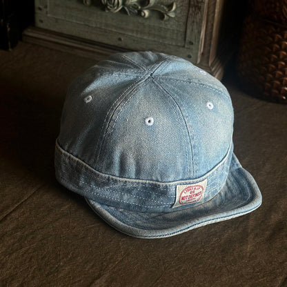 Retro Denim Flip Hat Beret Casual Cap Adjustable Hat