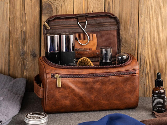 Retro Leather Toiletry Bag Storage Bag