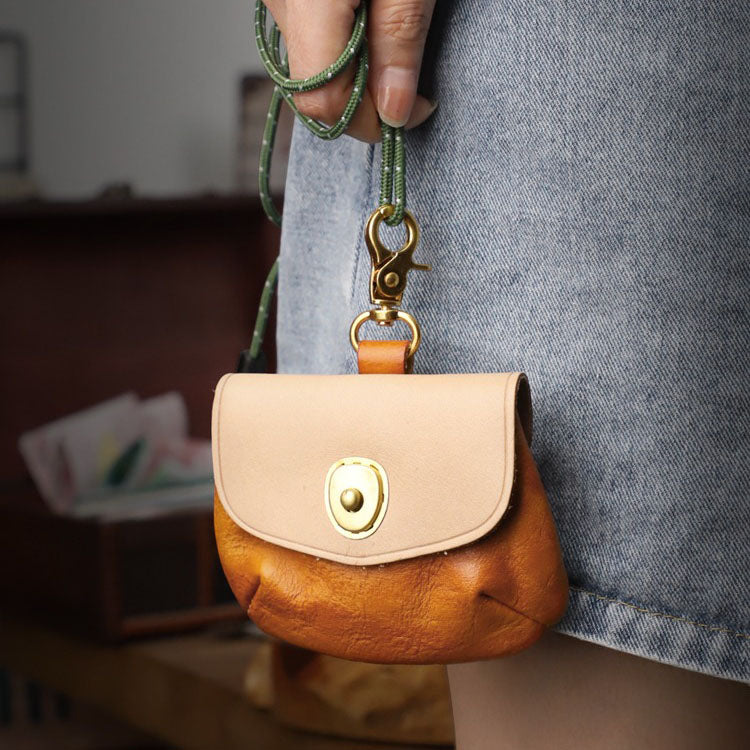 Retro Handmade Leather Portable Buckle Bag