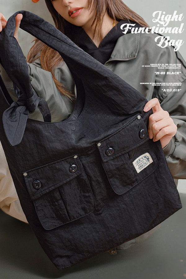 Retro Light Functional Multi-pocket Bag