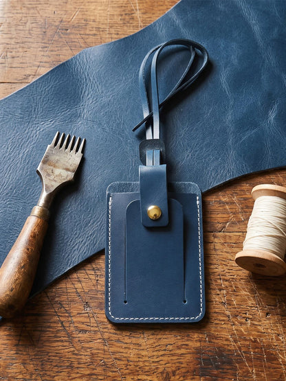 Retro Top-grain Cowhide Luggage Tag Card Holders