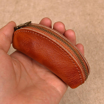 Retro Handmade Leather Coin Wallet Key Bag