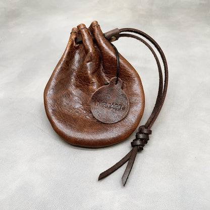 Retro Handmade Leather Coin Bag Storage Bag