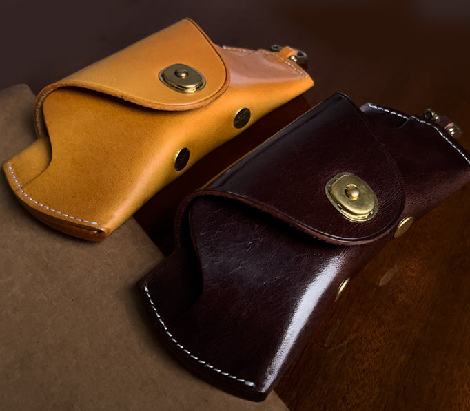 Retro Tanned Leather Glasses Case