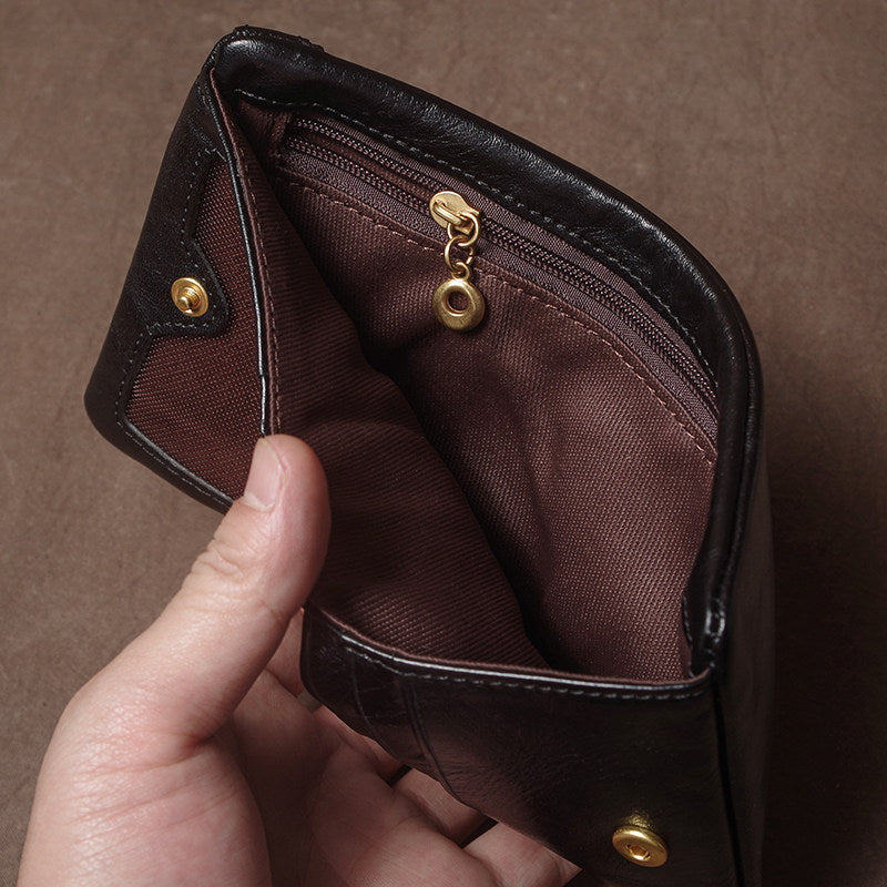 Retro Handmade Leather Card Holders Short Wallet