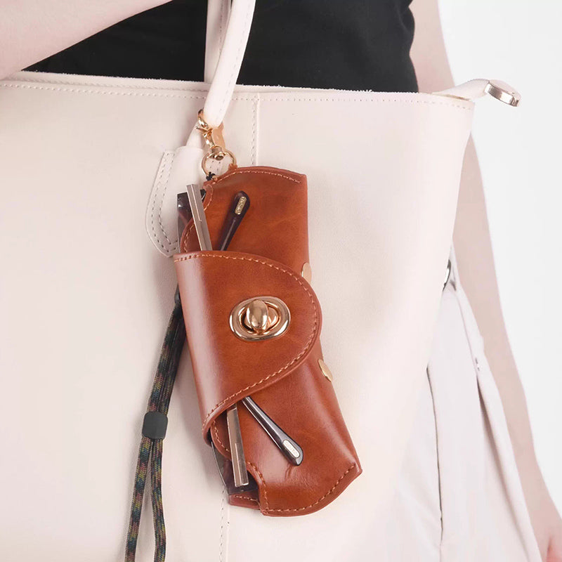 Retro Tanned Leather Glasses Case