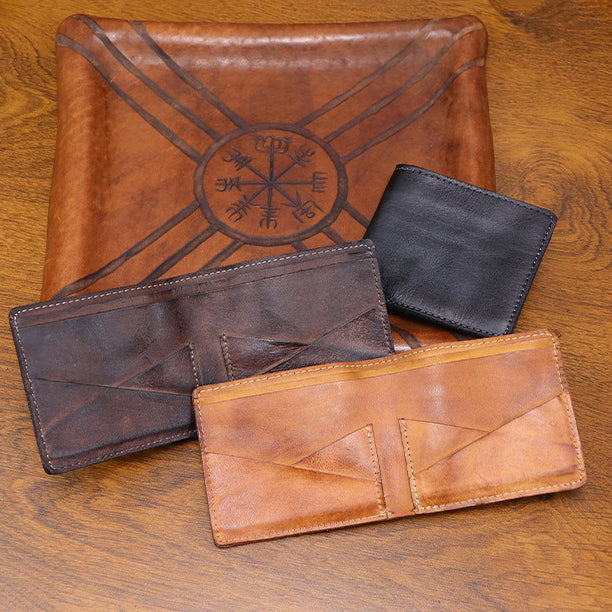 Retro Handmade Leather Short Wallet