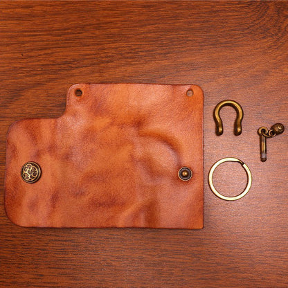 Retro Handmade Leather Small Coin Holder Key Wallet