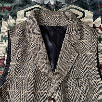 Retro Large Size Wool Herringbone Waistcoats