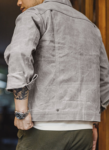 Vintage canvas oil wax jacket hunting oil wax jacket