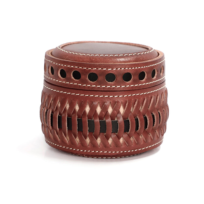 Retro Handmade Leather Woven Box