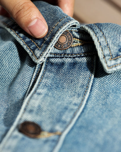 Vintage Washed Denim Shirt Work Jacket